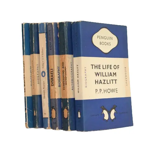 Four Book Collection of Dark Blue Vintage Penguins (Biography, Autobiography) Brand New