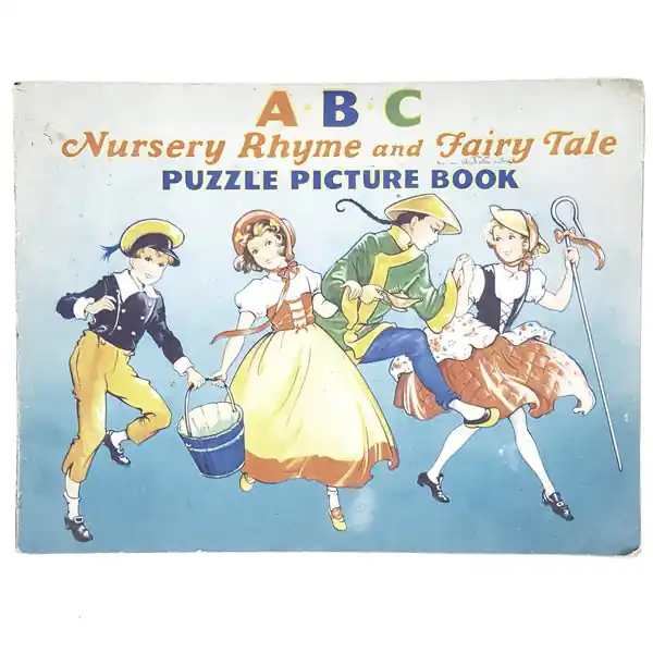 Genuine Vintage Kindergarten ABC Nursery Rhyme and Fairy Tale Puzzle Picture Book