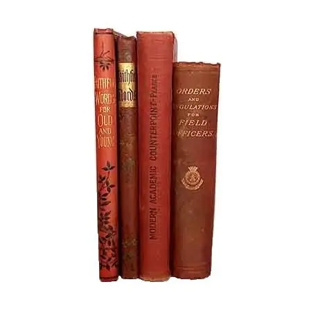 Crafted Red Decorative Vintage Four Book Collection