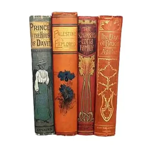 Certified Decorative Collection: Four Antique Vintage Books